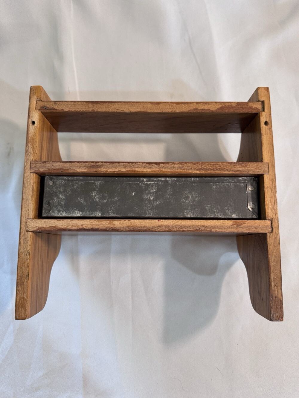Vintage Midcentury Modern Wooden Shelf With Drawer Cottage Core 10x10x6 Maple